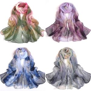 Bufanda de seda de flores de diseñador para mujer, bufandas de gasa, envoltura tipo pareo, Pashmina de playa, 160x50cm