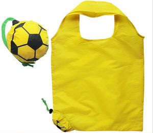 Diseñador-fútbol creativo bolso verde bolsa de compras con sonrisa de dibujos animados puede doblar la bolsa de compras
