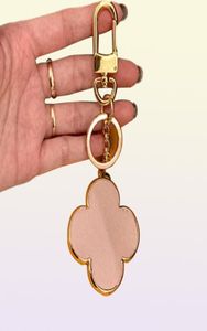 Designer Fourleaf Kelechains Lucky Clover Car Key Chain Chain Rings Accessoires Fashion Pu Leather Keychain Buckle For Men Women Hanging2228530