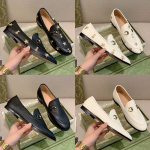 Designer Chaussures plates Mocassins Princetown Classique Blanc Boucle En Métal Dames En Cuir Imprimé Broderie Abeille Hommes Femmes Chaussures De Luxe avec boîte