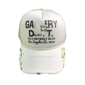 Galeries de créateurs Caps Ball CapsAmerican Dept Letter Lanvins Hat GP Graffiti Mesh Truck Driver High Profile Trendy Baseball Cap Bleu Mode Blanc