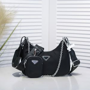 Bolso de diseñador Bolso de lujo para mujer Saffiano reedición Bolsas de media luna Bolsas de hombro de 3 piezas Monedero Hobo Bolso cruzado de cuero de alta calidad Lona Nylon Carteras de embrague