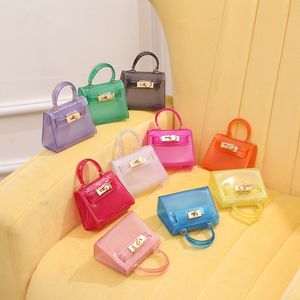 Designer Sacs à main Filles Jelly Sacs à main Transparent Mini Marque Bonbons Couleur Paillettes PVC Princesse Sac Bourse Mode Sac À Bandoulière Bandoulière Sacs Sac De Rangement BC777