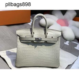 Designer fait à la main 7a sac à main bikns en cuir authentique en cuir pur brume teinte de crocodile skin 25 femmes luxe femme perle whitelais