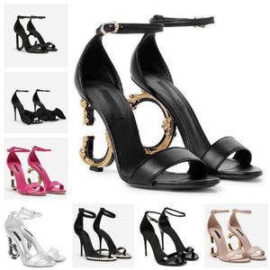 Designer Heel Keira sandales en cuir verni surdimensionnées sandales à nœud en satin Femmes Fashion Dress Shoe Ladies High Heels Black Pumps Party Wedding avec boîte et sac à poussière