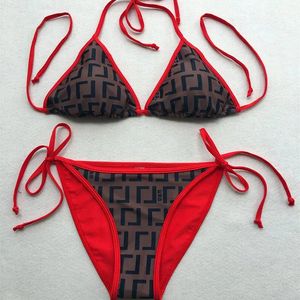 Designer Hot Sell Bikini Woman Sense Beach Swim Wear Summer Swim Fssolt Sexy Sling Strap FF Design Modèle Plaid Swimsuit de haute qualité Femmes