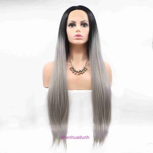 Designer Human Wigs Hair for Women Wig Season Special Black Grey Gray Long Straitement Couleur