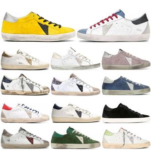 Designer Italian Network Red Sneakers Gold Femme Superstar Marque NOUVEAU MEN'S NOUVEAUX SEQUINS Classic White Do Old Dirty Casual Lace-Up Chaussure en cuir Real Leather