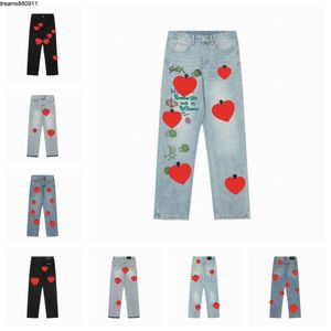 Jeans de créateurs pour femmes hommes font des pantalons de mode vieux délavés pantalons droits coeur lettre imprime femme homme décontracté style long bas S-XL {catégorie}