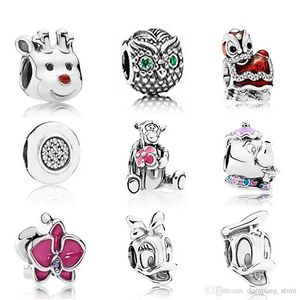 Joyas de diseñador 925 Pulsera de plata Charm Bead fit Pandora Animal Lion Fawn Love Heart Bead Blue Slide Pulseras Beads Estilo europeo Charms Beaded Murano