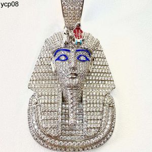 Diseñador de joyas egipcias Faraón Diseño Pendientes de diamantes brillantes de 14k MOISSANITE MOISSANITE Hip Hop Colgante