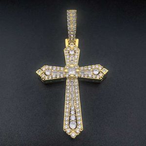 Designer Jewelry Factory Custom Fine Jewelry 925 Sterling Silver Real Solid Gold Moissanite Lab Diamond Iced Out Cross Pendant Fashion Jewellery