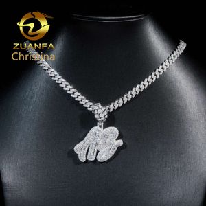 Bijoux de créateur vendeur hip hop Vente chaude de lettre personnalisée Nom charmes 925 Silver 18K Plaqué or Pendant Moisanite Pendant