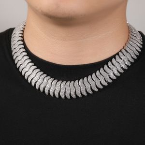 Bijoux de créateurs Iced Out Men 21mm Centipede Chaîne Collier Bijoux Plaqué Or Collier Pour Hommes