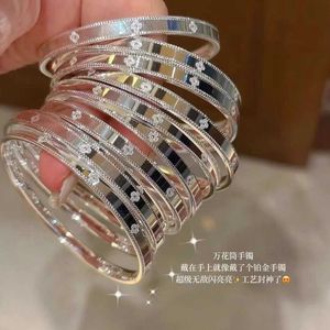 Bijoux de créateur Bracelet de luxe VCF Kaléidoscope Bracelet Van Clover en or 18 carats avec cristaux étincelants et diamants Cadeau parfait pour femmes filles UT1T