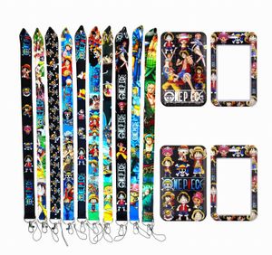 Diseñador Keychain Anime One Piece Lanyard Correa de cuello Correa de identificación Pase de identificación Moblie Telera USB Insignia Porte Bus Bank Crédito Accesorios Dhgate