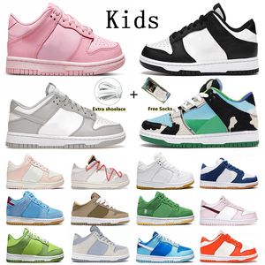 livraison gratuite Chaussures Designer Kids Chaussures Pink Toddler bébé garçons filles Dodgers Brown Chicago Dubks Enfant Infant Youth Children Younger Platform Sneakers Trainers