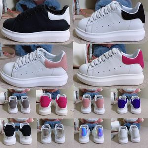 Designer enfants baskets enfant en bas âge chaussures décontractées blanc noir jeunesse cuir luxe velours daim garçons filles espadrilles formateurs chaussures à lacets plate-forme