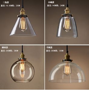 Lampes design Loft restaurant bar Taipei Europe et États-Unis lampe à suspension en verre à tête unique créative à vent industriel rural