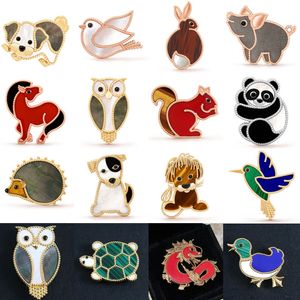 Designer Animaux chanceux Horse Squirrel Turtle Panda Dove Teddy Bear Dog Owl Brooch Broches for Women Sparkling Broocht épingles Broocht accessoires