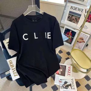 Designer de luxe Celins Classic Rose Red Letters Marque de mode imprimé T-shirt à manches courtes Femme Summer Slim New Era Cut Top lâche en édition coréenne 2024