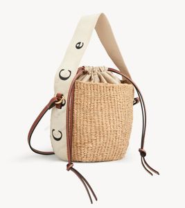 Sacs de paille design sacs à bandoulière WOODY femme fourre-tout sacs à main sacs à main bandoulière Mini sac seau dame petit sac panier