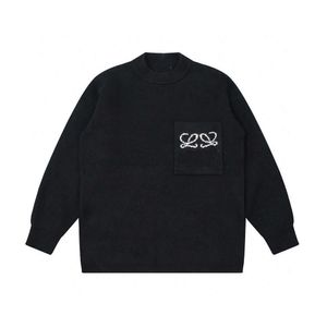 Diseñador de lujo Loes Classic 23FW Jacquard Pocket suéter de punto con estilo occidental coreano fuera de las tendencias de moda para hombres y mujeres