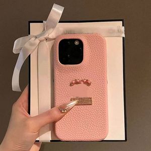 Diseñador Lychee Leather Case iPhone 15Pro Max 15Pro 13 Pro 12 14 Promax 11 XSMAX ESTILE ESTILO CASETA DE COLETA DE COLOR SIDA