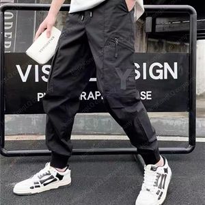 Diseñador Hombres Pantalones Cargo Monos Y3 Negro Deportes Casual Pantalones Slim Nylon con Bolsillos