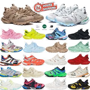 Chaussures décontractées pour hommes et femmes Track 3 3.0 Triple White Black Track Sneakers Tess.s Goma Cuir Training Nylon Plate-forme imprimée Hommes et femmes Baskets en plein air