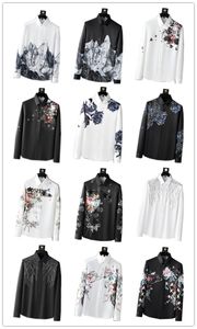 Designer Men's Dress Shirt Business Fashion Casual noir et blanc classique chemise à manches longues marque printemps slim-fit chemise M-3XL-TL