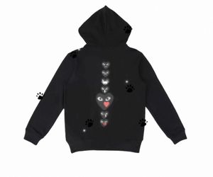 Home Hoodies para hombres de diseñador Com Des Garcons Play Sweatshirt CDG Black Multiheart Zip Up Hoodie XL Brand Black New B8nt##