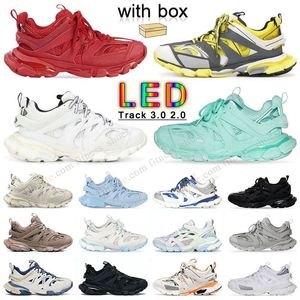 Designer Hommes Femmes Track Led 3.0 Chaussures Casual Balencigalies Tracks 3 LED Baskets Lighted Gomma Baskets en cuir Full Red Balenciaha Paris Runner 7.0 2.0 4.0 chaussure avec boîte