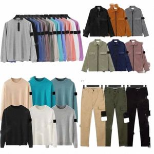 Designer Mens Badge Sweatshirts Stones Island Veste Sweat à capuche Hommes Cargo Pull Pull Automne O Cou Sweats à capuche Femmes Pull à manches longues Shorts Compass à 1840 #