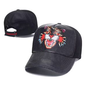 Designer Hommes Casquettes de baseball femme Marque de luxe Tête de tigre abeille serpent Os brodé Chapeaux Hommes Femmes sunbonnet Chapeau casquette de sport casquette de camionneur en maille