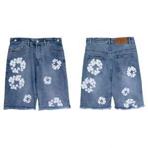 Designer pour hommes shorts denim jeans denim pour l'homme larmes shorts noirs bleus masculins poule zip