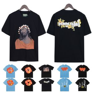 Diseñador Mensor de algodón Pop Puff Mujeres Denim Camisetas de lágrimas Fashion Streetwear Manga corta Pantalones morados Camas de gran tamaño Multicolor Polos Polos Clothing