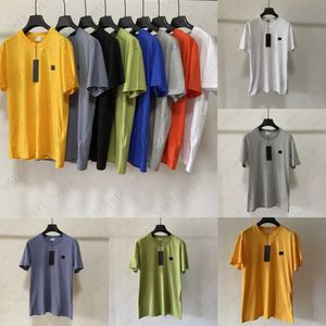 Diseñador Camisetas para hombre Camisetas de algodón de verano para hombres Jóvenes Color sólido Bordado suelto Algodón mercerizado Cuello redondo Manga corta Empresas CP Camiseta