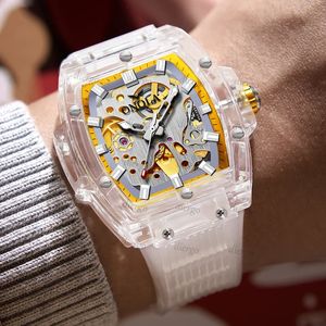 Designer Mens Watch Onola Automatic Mething Watches Plastic Transparent Hollow Full Men Horloge imperméable Classic Classic Nouveaux modèles