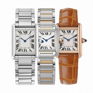 Reloj de lujo Tanque de cuarzo Relojes de movimiento de diseñador para mujer Hombres Automático Moda Gold Lady Mecánico para lujos