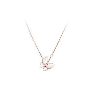 Collier de créateurs Bijoux de luxe Colliers de papillon pour femmes Red Bule White Shell Rose Gold Platinum Pendentif Cadeau de mariage en acier inoxydable en gros pour la reventeQ1