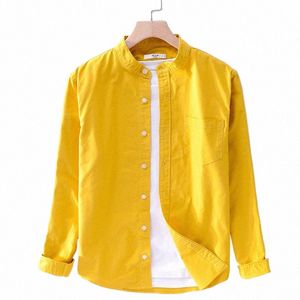 Diseñador New Oxford Casual Men's Cot Cómoda camisa blanca con mangas LG Camisa de manga LG FI para hombres Chemise Z1fV #