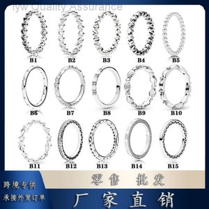 Designer Pandoras Ring Van Pandoras Platinum Silver Cored Heart entrelacé Anneau Elegant Beded Love Roun Ring Ring Ring Family