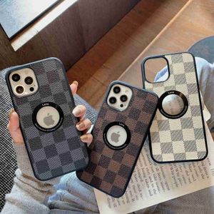 Étui de téléphone de designer pour iPhone 15 14 13 12 11 Pro Max Étiquette manquante Old Plaid Flaid Pattern Trendy Brand Leather Factory Wholesale