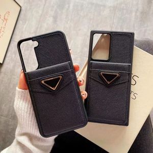 Fundas para teléfono de diseñador Fashion Triangle P para iPhone 15 14 13 12 11 Pro Max XR XS 7 8P Samsung Galaxy S23 Ultra S22 S21 S20 PLUS NOTA 10 20 Funda móvil con bolsillo para tarjeta