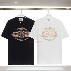 Designer Polo Casablanca T-shirt Mens American Trendy High-Quality Double Yarn Coton Coton à manches courtes Unisexe T-shirt