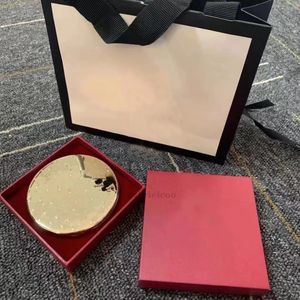 Designer Portable Gold Makeup Mirror Classic Letter Logo Folding Double sided Round Mirror Cabinet Gift Small Mirror Gift Box