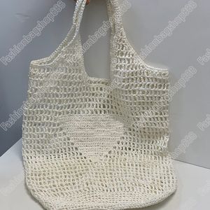 Saco de roupa de cama de ombro de ráfia de grife, bolsas femininas de praia, bolsas de luxo, bolsas de respiração de malha, tecido para compras, palha de verão, microfibra, bolsa de crochê bordada