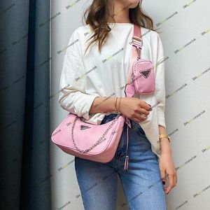 Designer Re Edition 2005 2000 Cleo Nylon Bag Sale 3 piezas Hobo Shoulder Women Crossbody Bolso Bolsos de cuero de lujo Black Pink Designers prad prads 2 5 Bolsas