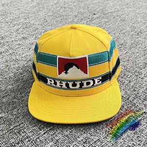 Diseñador Rhude Hat Ball Caps Yellow Rhude Racing Cap Hombres Mujeres 1 Top Quality Mountain Rhude Cap Heavy Canvas Sunset Baseball Hats